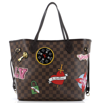 Louis Vuitton Neverfull NM Tote Limited Edition Patches Damier MM
