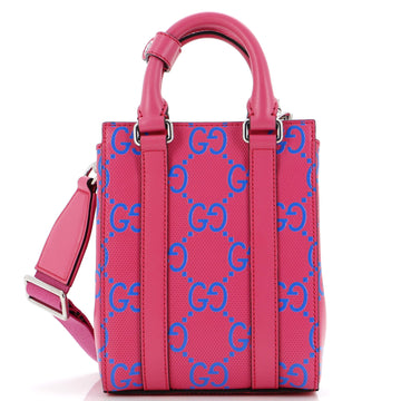 Gucci Vertical Tote GG Embossed Perforated Leather Mini