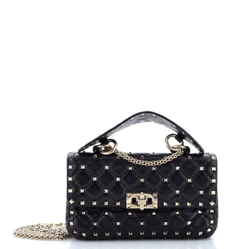 Valentino Garavani Rockstud Spike Flap Bag Quilted Leather Mini