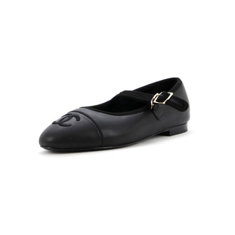 Chanel Women's CC Mary Jane Flats Embroidered Leather