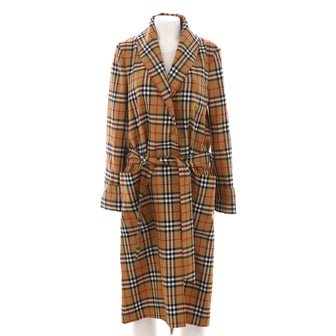 Burberry Women's Aldermoore Belted Trench Coat Vintage Check Wool