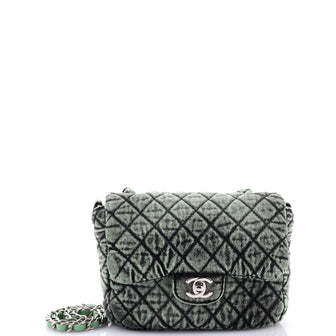 Chanel Denimpression Flap Bag Quilted Distressed Denim Small