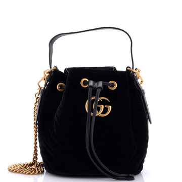Gucci GG Marmont Bucket Bag Matelasse Velvet Small
