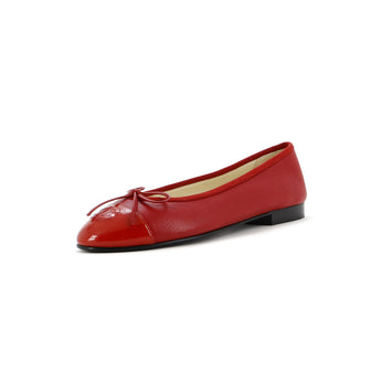 Chanel Women's CC Cap Toe Bow Ballerina Flats Leather and Patent