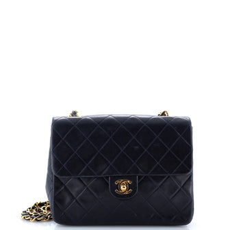 Chanel Vintage Square Classic Flap Bag Quilted Lambskin Small