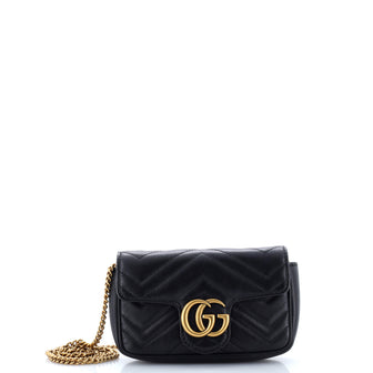 Gucci GG Marmont Chain Flap Bag Matelasse Leather Mini