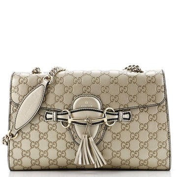 Gucci Emily Chain Flap Bag Guccissima Leather Medium