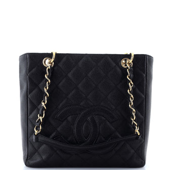 Chanel Petite Shopping Tote Quilted Caviar