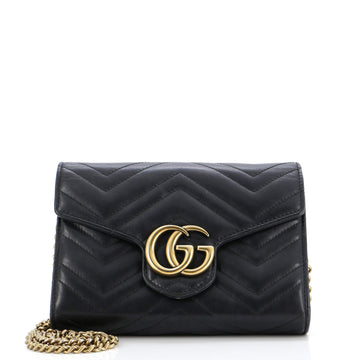 Gucci GG Marmont Chain Wallet Matelasse Leather Mini
