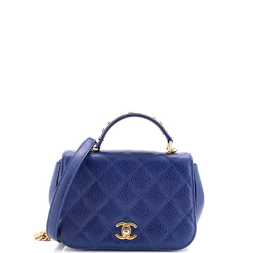 Chanel Carry Around Flap Bag Quilted Caviar Mini