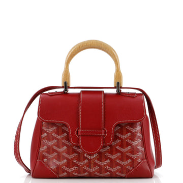Goyard Saigon Top Handle Bag Coated Canvas with Leather Mini