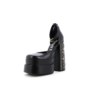 Versace Women's Medusa Aevitas Platform Pumps Leather with Crystals