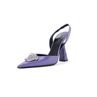 Versace Women's La Medusa Slingback Pumps Satin with Crystals