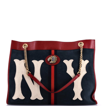 Gucci Rajah Chain Tote Suede with Applique Large