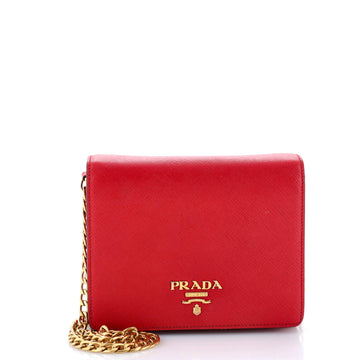 Prada Chain Wallet Crossbody Saffiano Leather