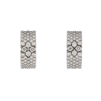 Roberto Coin Love in Verona Hoop Earrings 18K White Gold with Pave Diamonds Small
