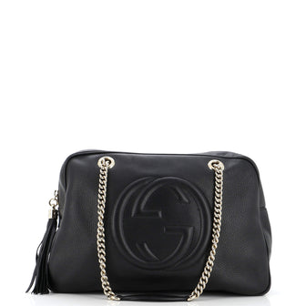 Gucci Soho Chain Zip Shoulder Bag Leather Medium