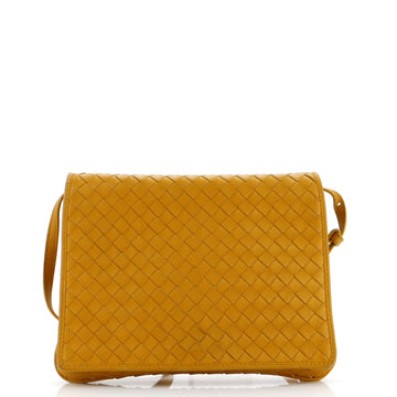 Bottega Veneta Double Compartment Flap Bag Intrecciato Nappa Medium