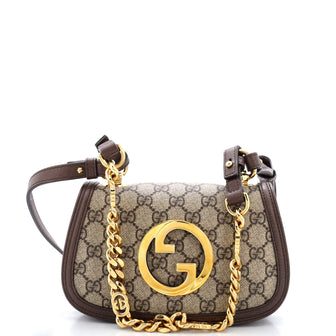 Gucci Blondie NM Chain Flap Bag GG Coated Canvas Small