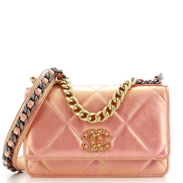 Chanel 19 Wallet on Chain Quilted Iridescent Calfskin
