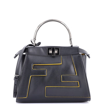 Fendi FF Logo Peekaboo Bag Leather with Applique Mini