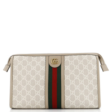 Gucci Ophidia Toiletry Case GG Coated Canvas with Leather