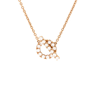 Hermes Finesse Pendant Necklace 18K Rose Gold and Diamonds