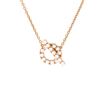 Hermes Finesse Pendant Necklace 18K Rose Gold and Diamonds