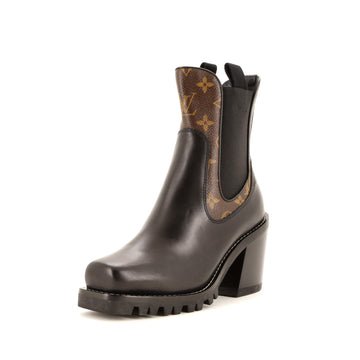 Louis Vuitton Women's Limitless Ankle Boots Leather and Monogram Canvas