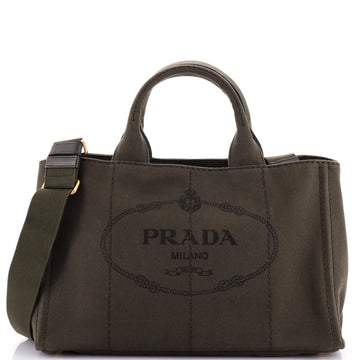 Prada Canapa Convertible Tote Canvas Large
