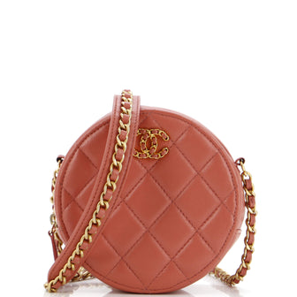 Chanel Chain Infinity Round Clutch with Chain Quilted Lambskin