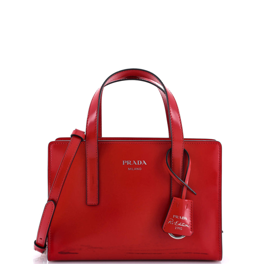 Prada Re-Edition 1995 Tote Spazzolato Leather Mini Red 30776724