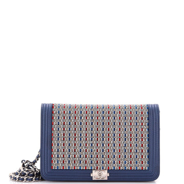 Chanel Boy Wallet on Chain Crystal Embellished Leather