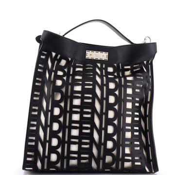 Fendi Peekaboo X-Lite Fit Bag Laser Cut Leather and Canvas