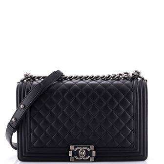 Chanel Boy Flap Bag Quilted Lambskin New Medium