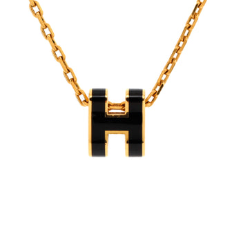 Hermes Pop H Pendant Chain Necklace Metal and Enamel Mini