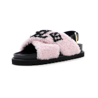 Louis Vuitton Women's Paseo Comfort Slide Slingback Sandals Shearling with Leather