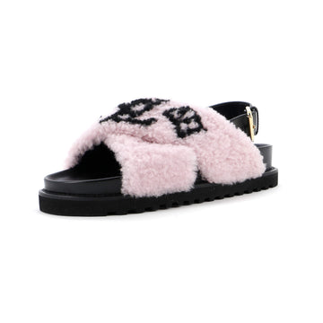 Louis Vuitton Women's Paseo Comfort Slide Slingback Sandals Shearling with Leather