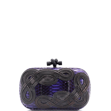 Bottega Veneta Box Knot Clutch Embellished Snakeskin Small