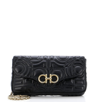 Salvatore Ferragamo Gancini Chain Wallet Gancini Quilted Leather Mini