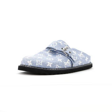 Louis Vuitton Women's Cosy Flat Clog Mules Monogram Denim