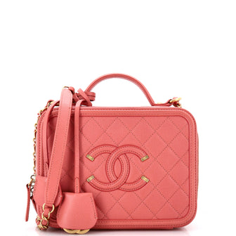 Chanel Filigree Vanity Case Quilted Caviar Medium