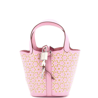 Hermes Picotin Lock Bag Lucky Daisy Printed Swift Micro