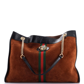 Gucci Rajah Chain Tote Suede Large