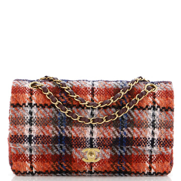 Chanel Classic Double Flap Bag Quilted Tweed Medium
