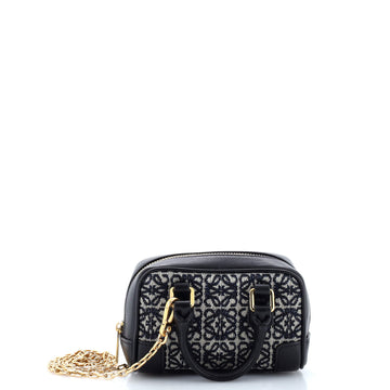 Loewe Amazona Bag Leather and Jacquard Canvas Nano