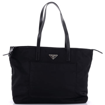 Prada Front Pocket Zip Tote Re-Nylon with Saffiano Leather Medium