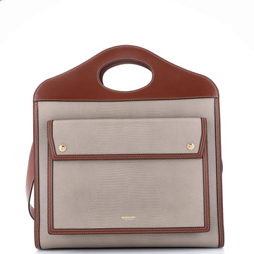 Burberry Pocket Tote Lizard Embossed Leather Medium