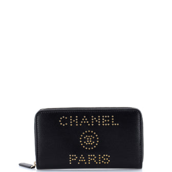 Chanel Deauville Zip Around Wallet Caviar Small