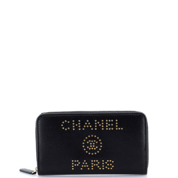 Chanel Deauville Zip Around Wallet Caviar Small